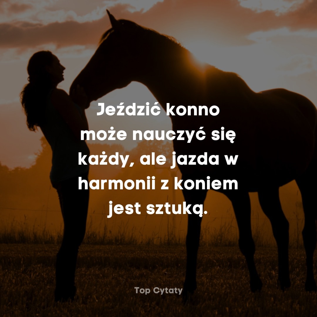 Jeździć konno może nauczyć się każdy, ale jazda w harmonii z koniem jest...